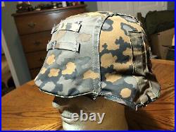 German Helmet with Camouflage Oak A Reversible Cover with spring clips