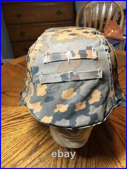 German Helmet with Camouflage Oak A Reversible Cover with spring clips