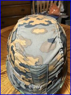 German Helmet with Camouflage Oak A Reversible Cover with spring clips