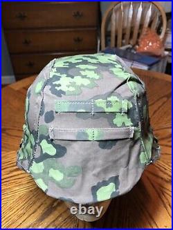 German Helmet with Camouflage Oak A Reversible Cover with spring clips