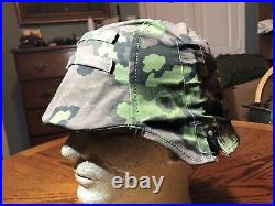 German Helmet with Camouflage Oak A Reversible Cover with spring clips