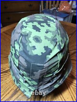 German Helmet with Camouflage Oak A Reversible Cover with spring clips