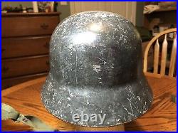 German Helmet with Camouflage Oak A Reversible Cover with spring clips