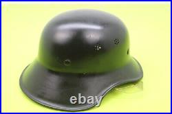 German Luftschutz Last Ditch World War WWII Steel Helmet Black 39/25 Vintage