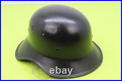 German Luftschutz Last Ditch World War WWII Steel Helmet Black 39/25 Vintage