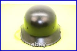 German Luftschutz Last Ditch World War WWII Steel Helmet Black 39/25 Vintage