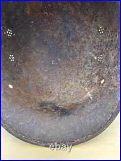 German M34 WW II Steel Police/ Firefighter Helmet Shell. Original square dip