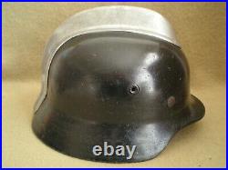 German M40 Fire Helmet NS64 Original WW2 Period Helmet Used as Postwar Service