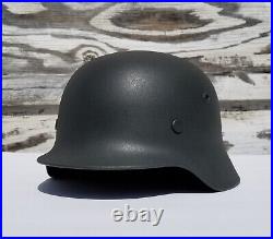 German M40 helmet, original WW2 issue, Professional restoration ET64, Lot# 1179