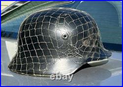 German M52 Steel Helmet Shell Black. Size 64 Linnemann & Schnetzer