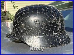 German M52 Steel Helmet Shell Black. Size 64 Linnemann & Schnetzer