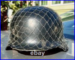German M52 Steel Helmet Shell Black. Size 64 Linnemann & Schnetzer