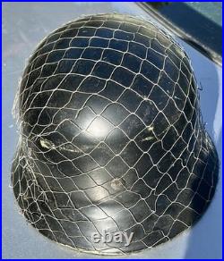 German M52 Steel Helmet Shell Black. Size 64 Linnemann & Schnetzer
