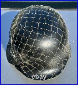 German M52 Steel Helmet Shell Black. Size 64 Linnemann & Schnetzer