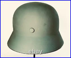 German Made Finnish M40/55 Helmet Large 66 Shell Restored To German WW2 Style