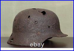 German-Russian WW2/WWII Relic M40 Helmet (Hard Battle Damages) Original