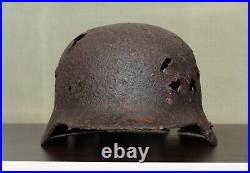 German-Russian WW2/WWII Relic M40 Helmet (Hard Battle Damages) Original