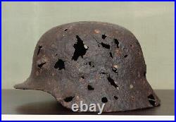 German-Russian WW2/WWII Relic M40 Helmet (Hard Battle Damages) Original