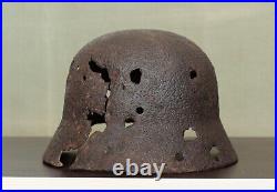 German-Russian WW2/WWII Relic M40 Helmet (Hard Battle Damages) Original