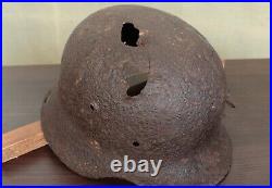 German-Russian WW2/WWII Relic M40 Helmet (Hard Battle Damages) Original