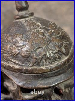 German Skull And Helmet 1914 Invasion WWI WWII Bronze Sculpture Belgium