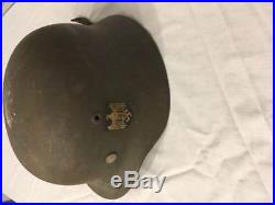 German Steel Helmet World War II Military Combat M42 ET Authentic Swastika
