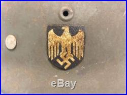 German Steel Helmet World War II Military Combat M42 ET Authentic Swastika