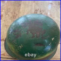 German-Style Militaria Green Camo Steel Helmet with Leather Liner, Chin Strap (54) German-Style Militaria Green Camo Steel Helmet with Leather Liner, Chin Strap (54)