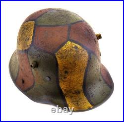 German WW1 M1916 Stahlhelm Helmet with Hand Aged Camouflage