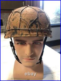 German WW2 Fallschirmjager Cassino Helmet (Restored)