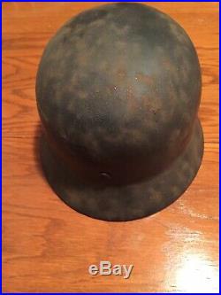 German WW2 Helmet Original SS Named Double Decals Good Shape Rare