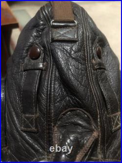 German WW2 LeatherFighter Pilots Helmet With All Radio Gear. Unissued Condition
