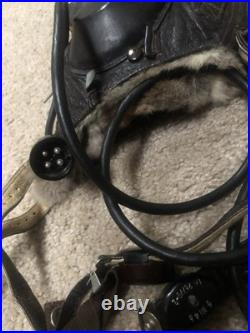 German WW2 LeatherFighter Pilots Helmet With All Radio Gear. Unissued Condition