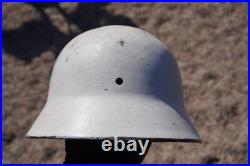 German WW2 M40 Helmet Partial Restoration White Winter Camouflage Paint #174 German WW2 M40 Helmet Partial Restoration White Winter Camouflage Paint #174