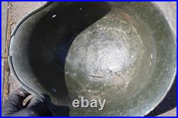 German WW2 M40 Helmet Partial Restoration White Winter Camouflage Paint #174 German WW2 M40 Helmet Partial Restoration White Winter Camouflage Paint #174
