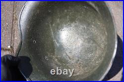 German WW2 M40 Helmet Partial Restoration White Winter Camouflage Paint #174 German WW2 M40 Helmet Partial Restoration White Winter Camouflage Paint #174