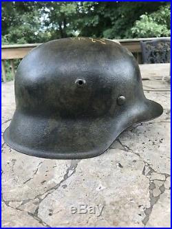 German WW2 M42 Soldier Art Helmet War Time Painted