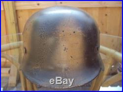 German WW2 WWII M35 Stahlhelm Helmet Normandy Camo BIG Size Q66
