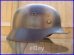 German WW2 WWII M35 Stahlhelm Helmet Normandy Camo BIG Size Q66