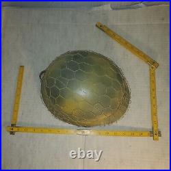 German WW2 WWII replica Helmet with liner Chicken wire camo net Army steel