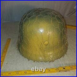 German WW2 WWII replica Helmet with liner Chicken wire camo net Army steel