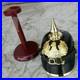 German-WWI-WWII-Leather-Pickelhaube-Bavarian-World-War-Helmet-WithWooden-Stand-01-zmz