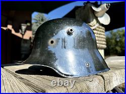 German WWI WWII M16 Combat Helmet ET64 Chromed