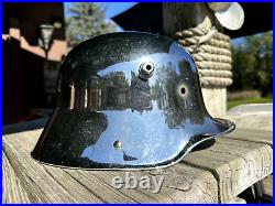 German WWI WWII M16 Combat Helmet ET64 Chromed