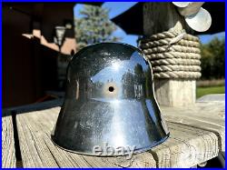 German WWI WWII M16 Combat Helmet ET64 Chromed