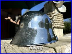 German WWI WWII M16 Combat Helmet ET64 Chromed