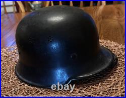 German WWII Civil Defense Helmet With Full Liner And Straps Good Condition