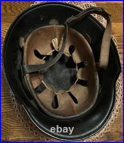 German WWII Civil Defense Helmet With Full Liner And Straps Good Condition