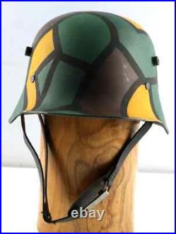 German WWII Helmet Normandy Tri Color Camo with white Liner