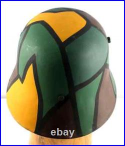 German WWII Helmet Normandy Tri Color Camo with white Liner